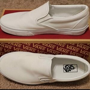 Vans White Slip-On Sneakers